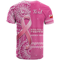 Custom Tonga Breast Cancer T Shirt Tongan Ngatu Pattern No One Fights Alone LT14 - Polynesian Pride