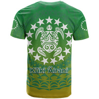 Cook Islands T Shirt Circle Pattern Mix Sea Turtle Green Version LT14 - Polynesian Pride