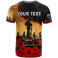 Custom New Zealand Anzac T Shirt Maori Camouflage Mix Poppies We Will Remember Them LT14 - Polynesian Pride