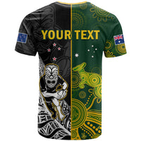 Custom Australia Rugby Mix Aotearoa Rugby T Shirt Wallabies All Black Special Version LT14 - Polynesian Pride