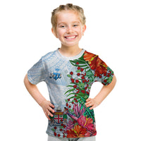Fiji T Shirt KID Proud Fijian Tapa mix Tagimoucia Flowers LT13 - Polynesian Pride