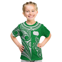 (Custom Text and Number) Rarotonga Cook Islands T Shirt Turtle and Map Style Green LT13 - Polynesian Pride