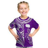 (Custom Text and Number) Rarotonga Cook Islands T Shirt Turtle and Map Style Purple LT13 - Polynesian Pride