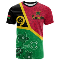 Custom Vanuatu T Shirt Aboriginal Turtle Mix Sand Drawing LT13 - Polynesian Pride