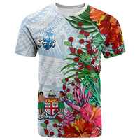 Fiji T Shirt Proud Fijian Tapa mix Tagimoucia Flowers LT13 White - Polynesian Pride