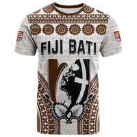Custom Fiji Rugby Bati T Shirt Proud Tapa Pattern LT13 White - Polynesian Pride
