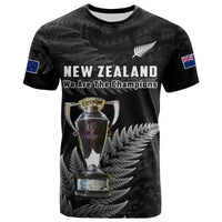 New Zealand 2022 Rugby T Shirt Black Fern Proud Champions RWC LT14 Black - Polynesian Pride