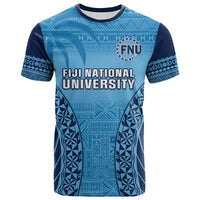 Fiji University T Shirt National Fijian Tapa Pattern Blue LT14 Blue - Polynesian Pride