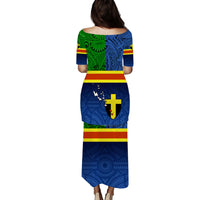 Vanuatu Tafea Province Day Puletasi Dress Tafea Flag Color Style LT9 - Polynesian Pride