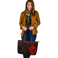 Tahiti Leather Tote - Red Color Cross Style - Polynesian Pride
