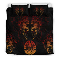 Tahiti Bedding Set - Coat Of Arms With Tribal Pattern - Polynesian Pride