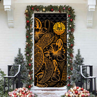 Tahiti Door Cover Turtle Hibiscus Gold - Polynesian Pride