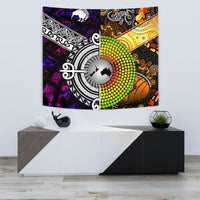 New Zealand Maori Aotearoa And Australia Aboriginal Tapestries Together - Purple LT8 - Polynesian Pride