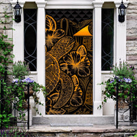 Tokelau Door Cover Turtle Hibiscus Gold - Polynesian Pride