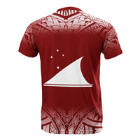 Tokelau Custom T Shirt Fog Red - Polynesian Pride