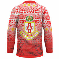 Tonga Custom Personalised Hockey Jersey - Kolisi Tonga With Tropical Flowers LT10 - Polynesian Pride
