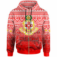 Tonga Custom Hoodie Kolisi Tonga With Tropical Flowers LT10 - Polynesian Pride