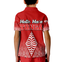 Mate Maa Tonga Rugby Polo Shirt Tongan Kupesi Ngatu Style LT9 - Polynesian Pride