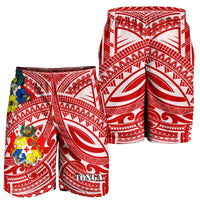 Tonga Men's Shorts - Polynesian Pattern Red Color LT7 - Polynesian Pride