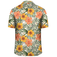 Tropical Flowers Hibiscus Pink Yellow Hawaiian Shirt - Polynesian Pride