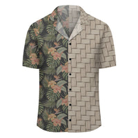 Tropical Hibiscus Monstera Leaf Lauhala Moiety Hawaiian Shirt - Polynesian Pride