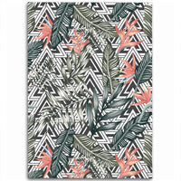 Tropical Palm Leaves And Flowers Area Rug - AH Luxurious - Polynesian Pride