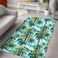 Tropical Palm Trees Blue Area Rug - AH - Polynesian Pride