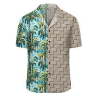 Tropical Palm Trees Blue Lauhala Moiety Hawaiian Shirt - Polynesian Pride