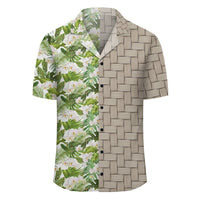 Tropical Plumeria White Lauhala Moiety Hawaiian Shirt - Polynesian Pride