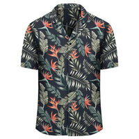 Tropical Strelitzia Black Hawaiian Shirt - Polynesian Pride
