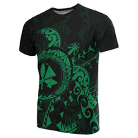 Kanaka Map T shirt ( Green) Turtle Style - Polynesian Pride