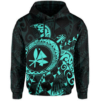 Kanaka Map Hoodie (Turqoise) Turtle Style - Polynesian Pride