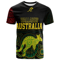 Custom Aussie Wallabies Mix Mate Maa Tonga T Shirt Ver 02 LT7 Black - Polynesian Pride
