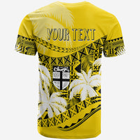 Custom Fiji Day T Shirt Flying Fijians Masi Kesa Style Gold LT7 - Polynesian Pride