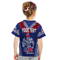 Personalised Toa Samoa T Shirt KID Ulafala Style Samoa Warriors LT7 - Polynesian Pride