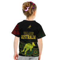 Personalised Aussie Wallabies Mix Mate Maa Tonga T Shirt KID Ver 01 LT7 - Polynesian Pride