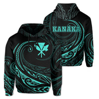 Kanaka Hoodie Frida Style Turquoise Unisex Black - Polynesian Pride