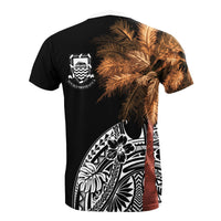 Tuvalu T Shirt Polynesian Palm Tree Black - Polynesian Pride