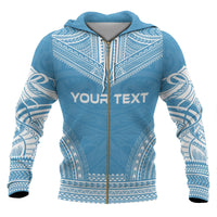 Tuvalu Polynesian Chief Custom Zip up Hoodie Flag Version - Polynesian Pride