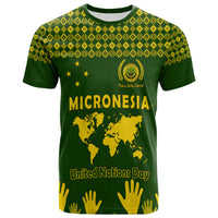 Federated States of Micronesia United Nations Day T Shirt Green Simple World Map Version LT9 Adult Green - Polynesian Pride