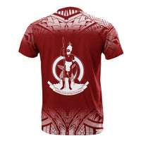 Vanautu Custom T Shirt Fog Red - Polynesian Pride