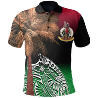 Vanuatu Polo Shirt Polynesian Palm Tree Flag Unisex Black - Green - Polynesian Pride