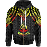 Vanuatu Zip up Hoodie Polynesian Armor Style Reagge Unisex Reagge - Polynesian Pride
