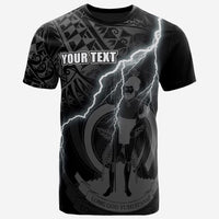 Vanuatu Custom T Shirt Vanuatuan Coat of Arms Lighting Thunder Unisex Black - Polynesian Pride
