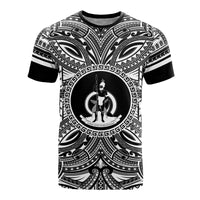 Vanuatu T Shirt Vanuatuan Coat of Arms Polynesian White Black Unisex Black - Polynesian Pride