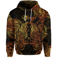 Virgo Zodiac Polynesian Zip Hoodie Unique Style Gold LT8 - Polynesian Pride