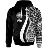 Federated States of Micronesia Hoodie White Tentacle Tribal Pattern Unisex White - Polynesian Pride