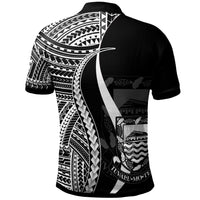 Tuvalu Custom Polo Shirt White Polynesian Tentacle Tribal Pattern - Polynesian Pride