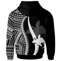 Papua New Guinea Zip up Hoodie White Tentacle Tribal Pattern - Polynesian Pride