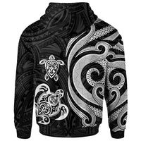 Chuuk Polynesian Zip up Hoodie White Tentacle Turtle - Polynesian Pride